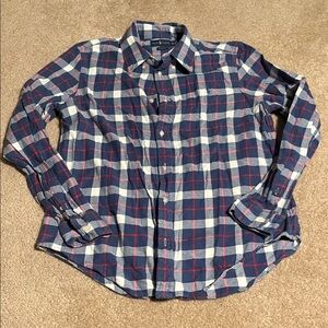 Ralph Lauren Women's Navy and Red Checkered Shirt